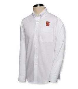 NC State Wolfpack B&T LS Epic Easy Care Fine Twill Shirt - White